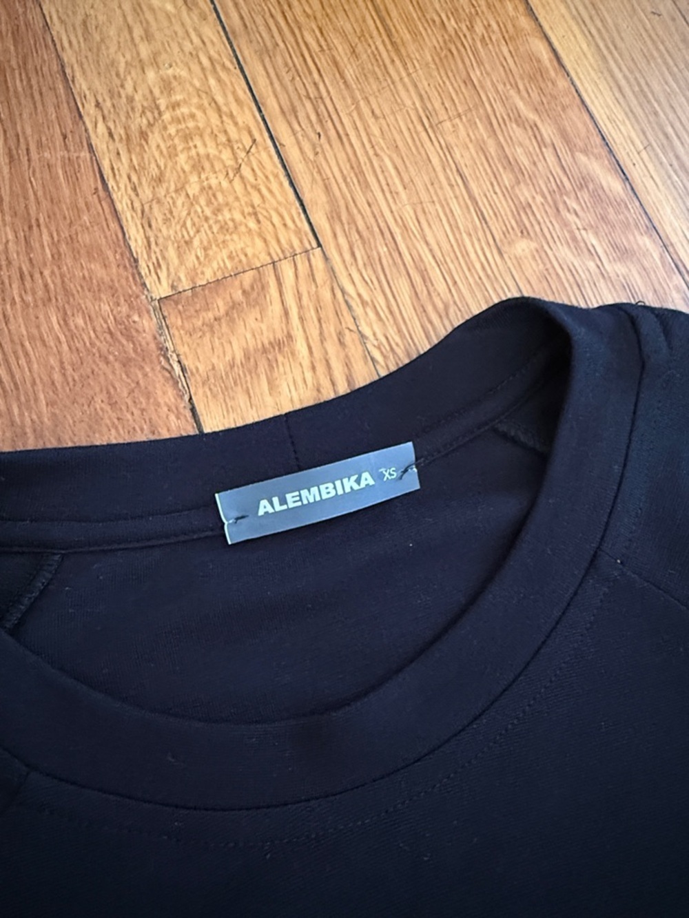 ALEMBIKA Jersey high low peony black tshirt top size XS relaxed - Picture 5 of 7